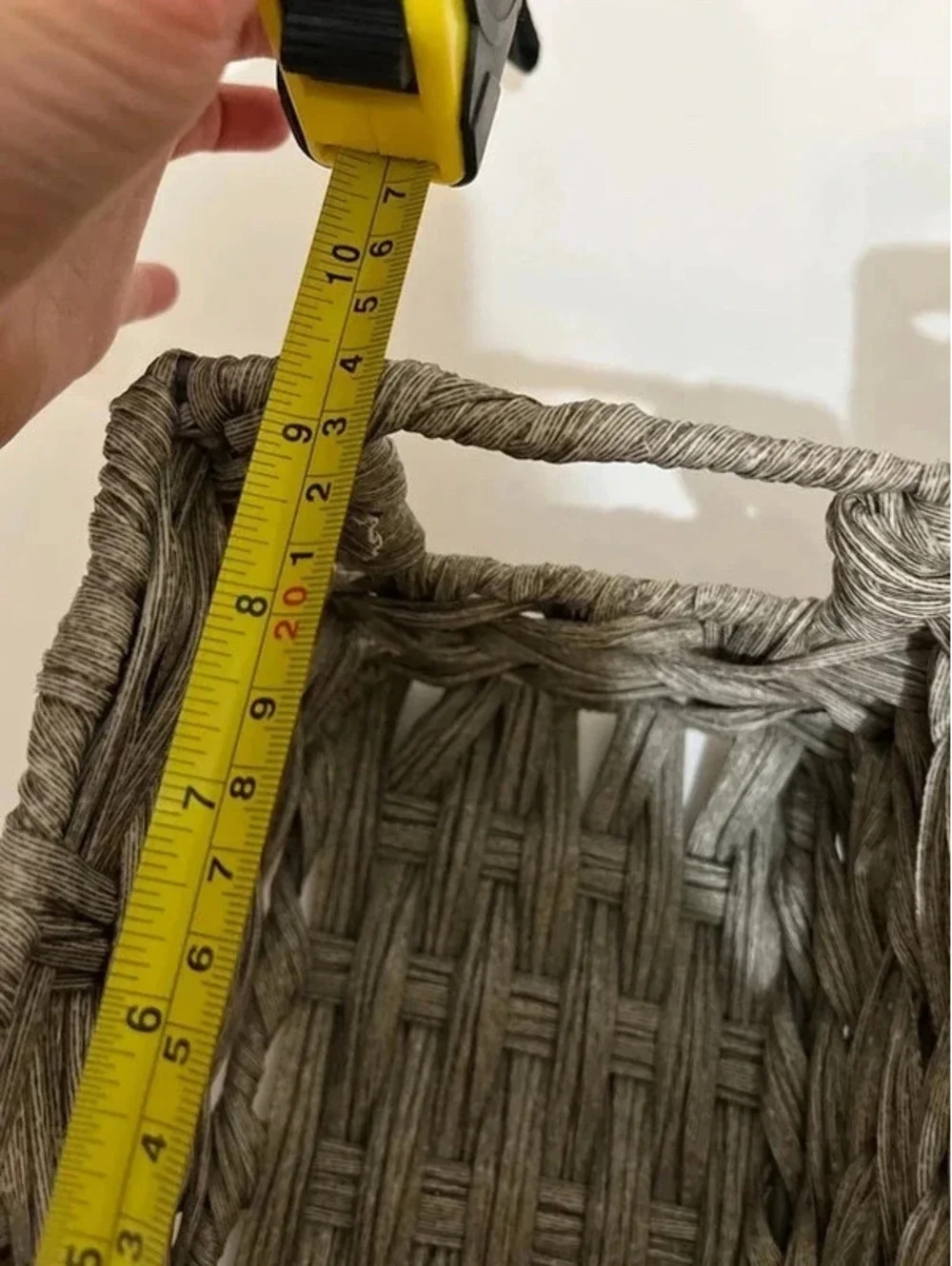 2 small Grey weaved basket for storage organizing